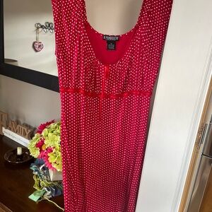 The Pyramid Collection Red Polka Dot Midi Dress